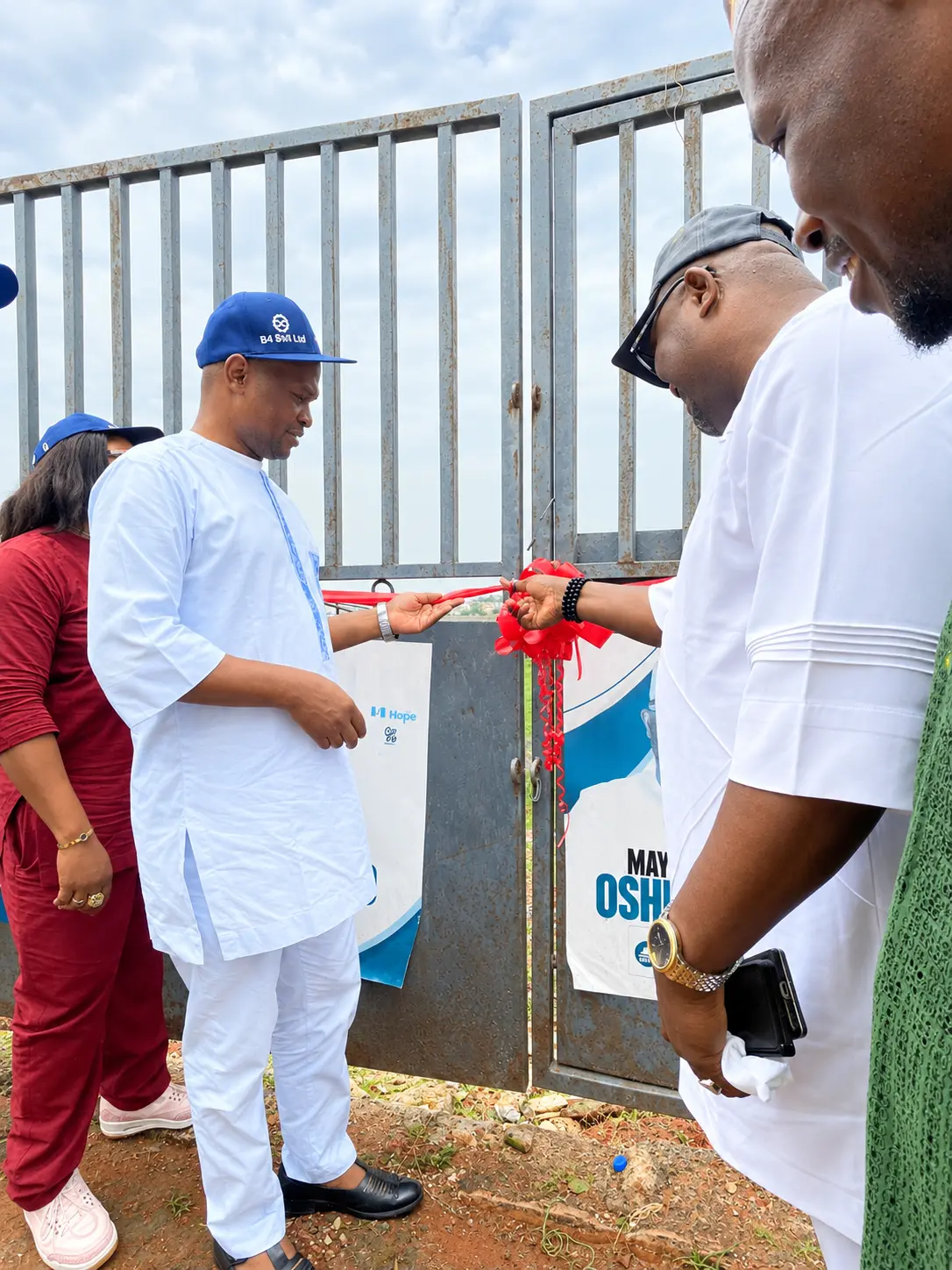 Ribbon-cutting at the gate of the land site