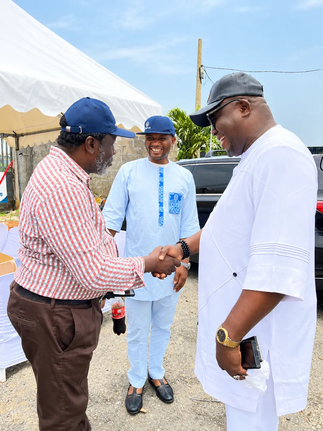 Guests exchanging greetings at the event venue